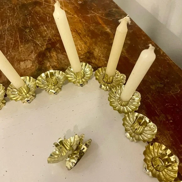 Vintage Candle Holders Reflectors Christmas Tree Clip On Metal Gold W Catcher - Picture 6 of 8